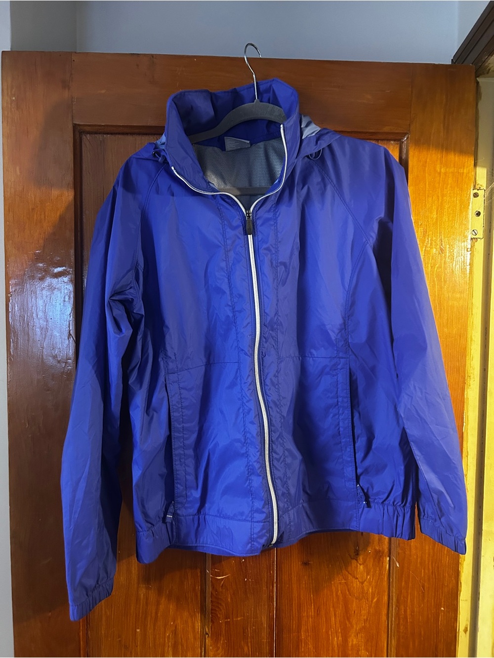 Columbia Omni-Shield Women’s Large Blue Hooded Windbreaker Rain Jacket
